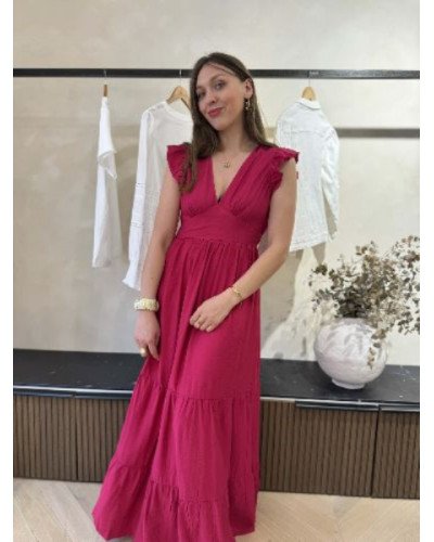 Robe longue rose framboise - Viscose
