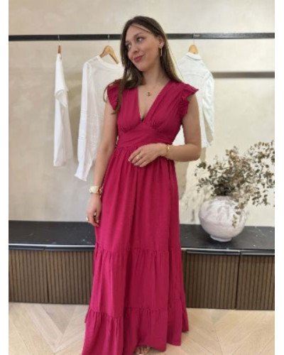 Robe longue rose framboise - Viscose