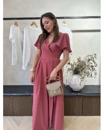Robe longue vieux rose