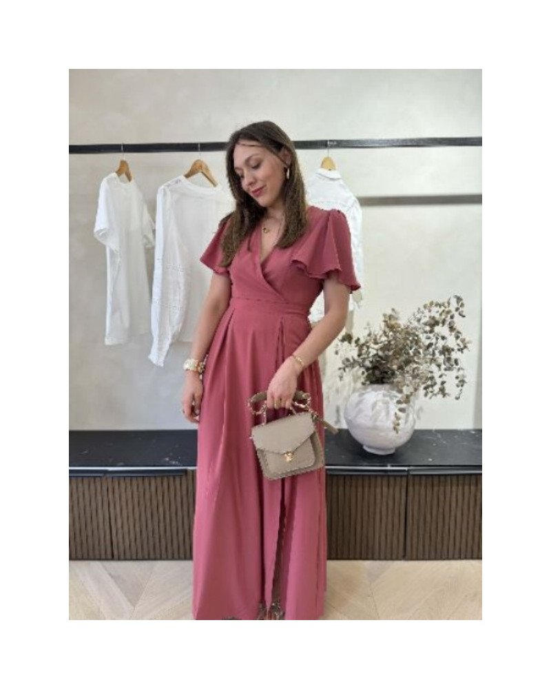 Robe longue vieux rose