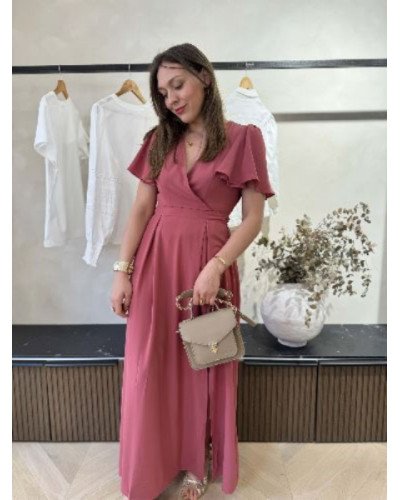 Robe longue vieux rose