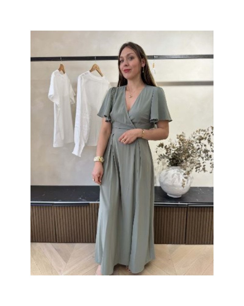 Robe longue vert eucalyptus