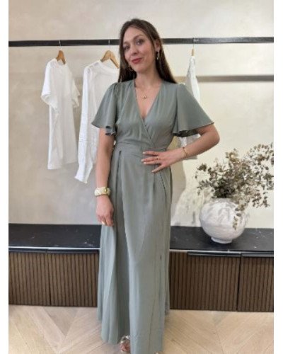Robe longue vert eucalyptus