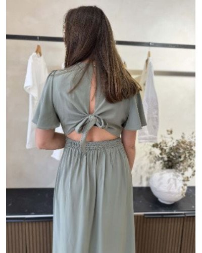 Robe longue vert eucalyptus
