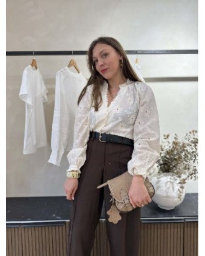Blouse broderie écru