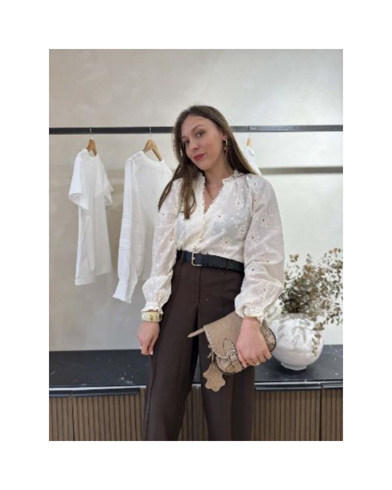 Blouse broderie écru