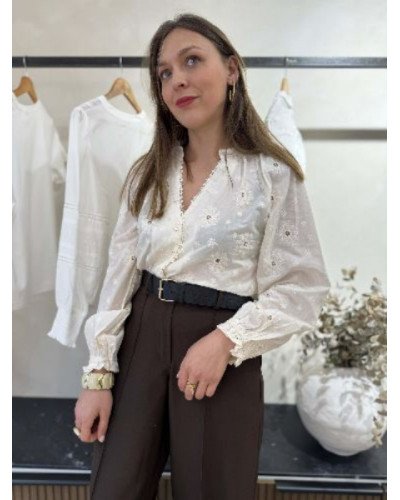 Blouse broderie écru