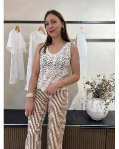 Top crochet écru - Débardeur 