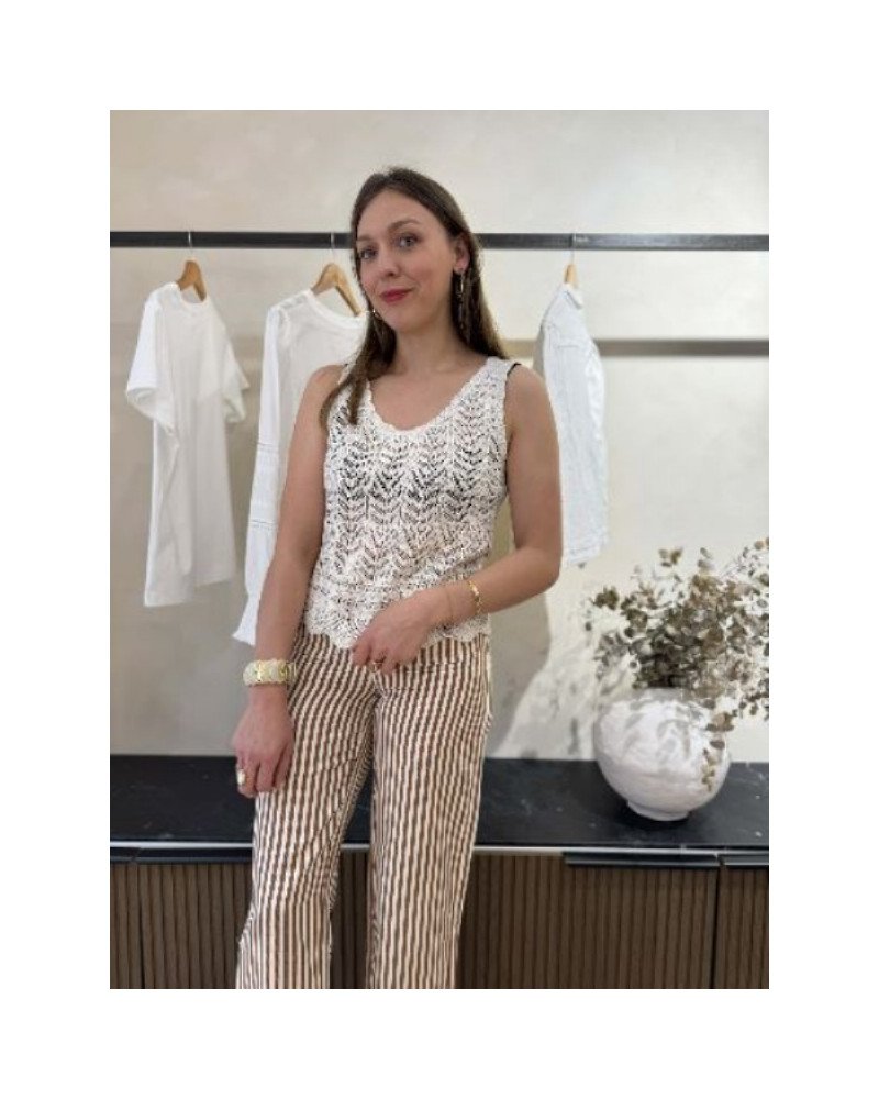 Top crochet écru - Débardeur 