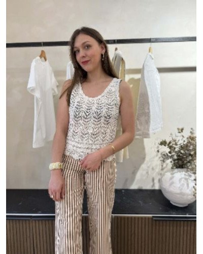 Top crochet écru - Débardeur 