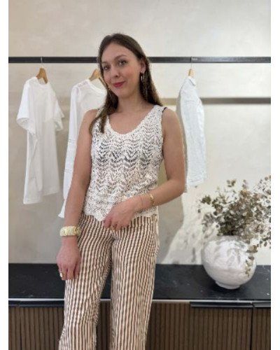Top crochet écru - Débardeur 