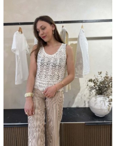 Top crochet écru - Débardeur 