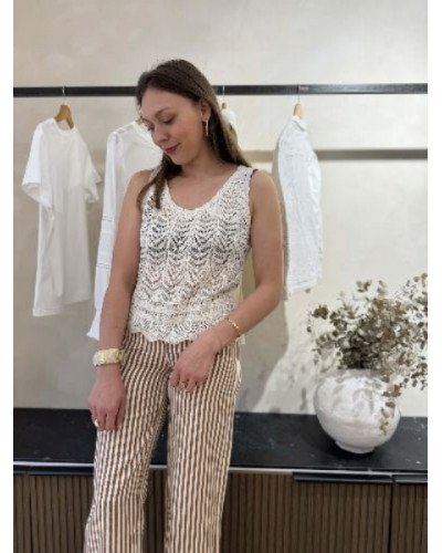Top crochet écru - Débardeur 