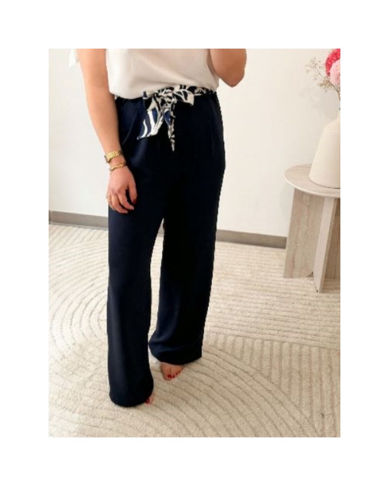 Pantalon fluide - Bleu marine