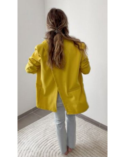 Blazer Justine - Face dos - Vert moutarde