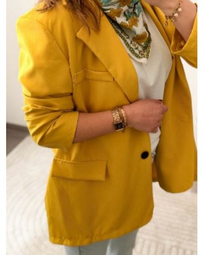 Blazer Justine - Face dos - Vert moutarde