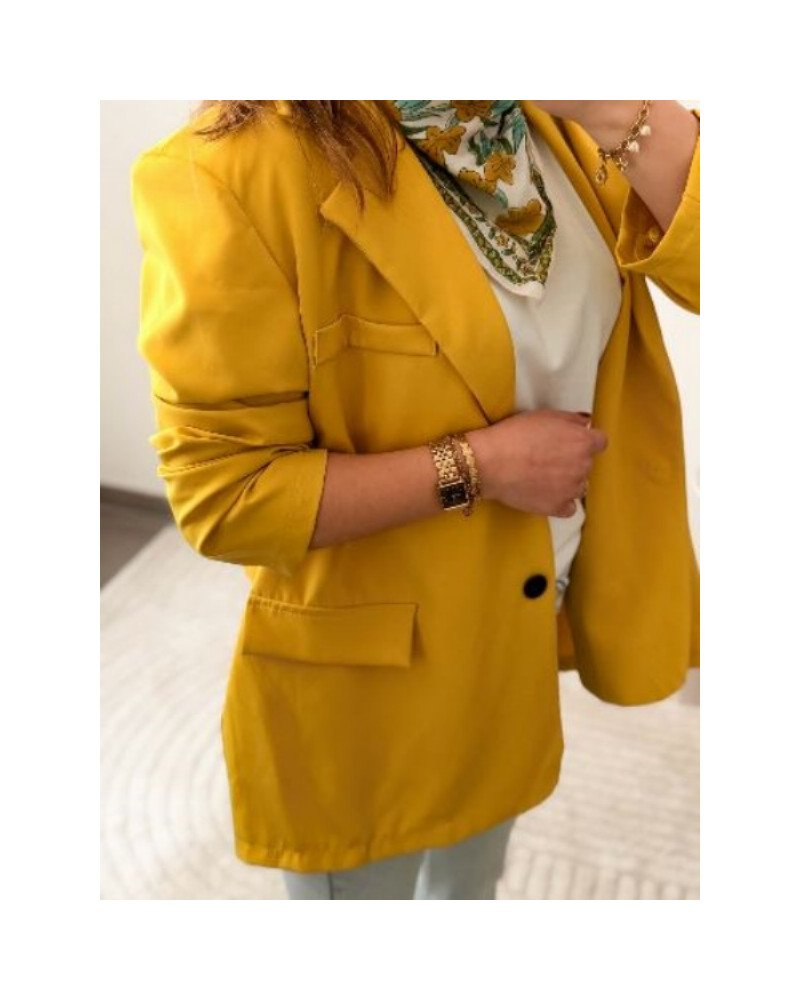 Blazer Justine - Face dos - Vert moutarde