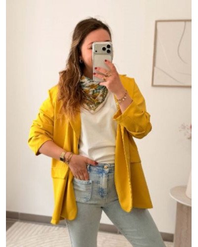 Blazer Justine - Face dos - Vert moutarde