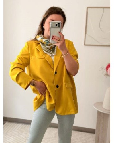 Blazer Justine - Face dos - Vert moutarde