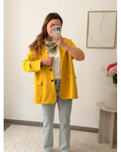 Blazer Justine - Face dos - Vert moutarde