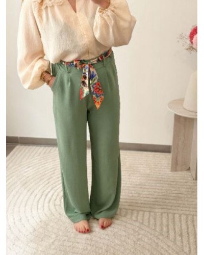 Pantalon fluide - Vert eucalyptus