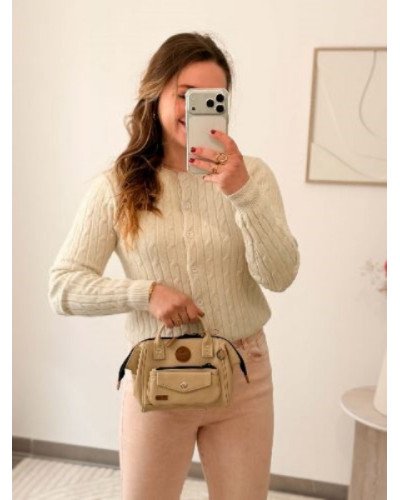 Pull gilet noeud bordeau 