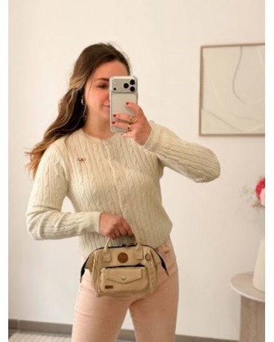 Pull gilet noeud bordeau 