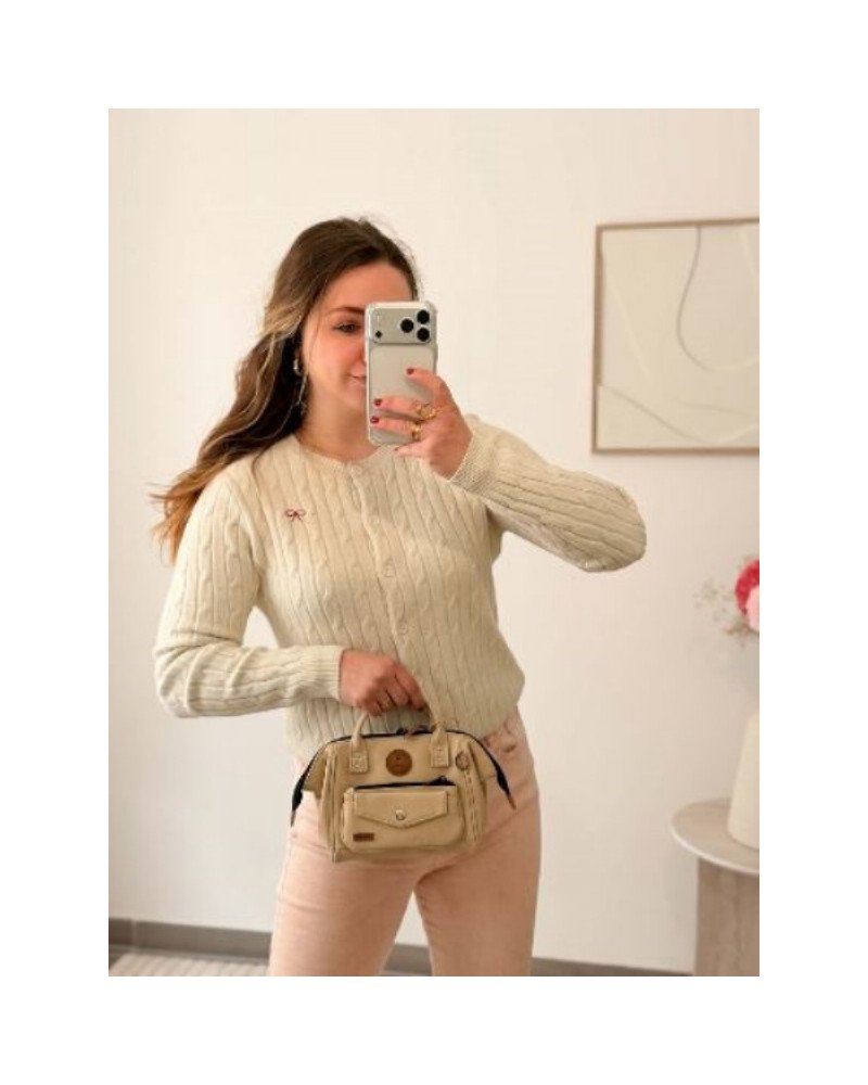 Pull gilet noeud bordeau 