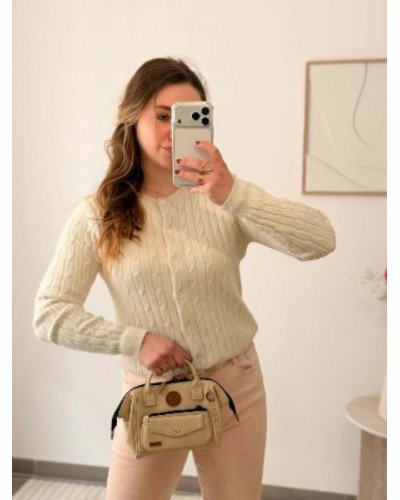 Pull gilet noeud bordeau 