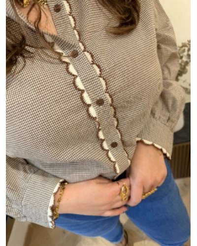 Chemise vichy marron