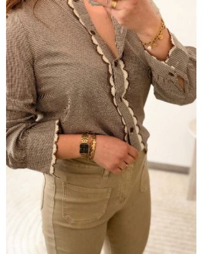 Chemise vichy marron