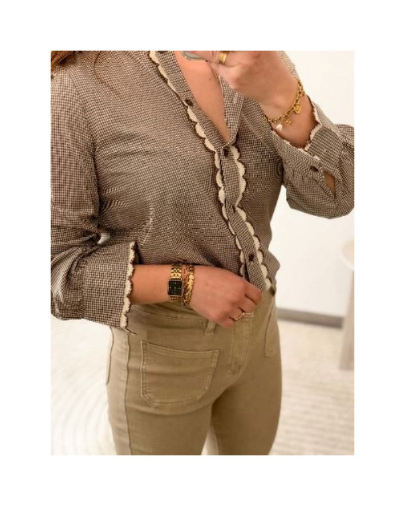 Chemise vichy marron