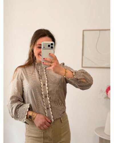 Chemise vichy marron