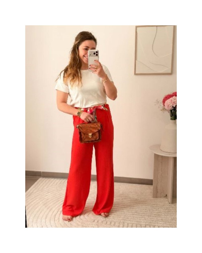 Pantalon fluide - Corail