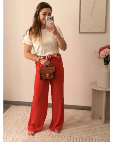 Pantalon fluide - Corail