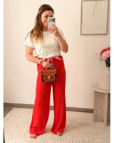 Pantalon fluide - Corail