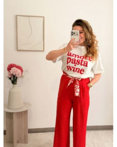 Pantalon fluide - Rouge
