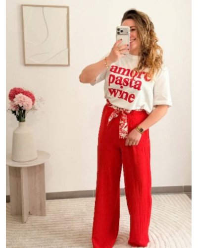 Pantalon fluide - Rouge