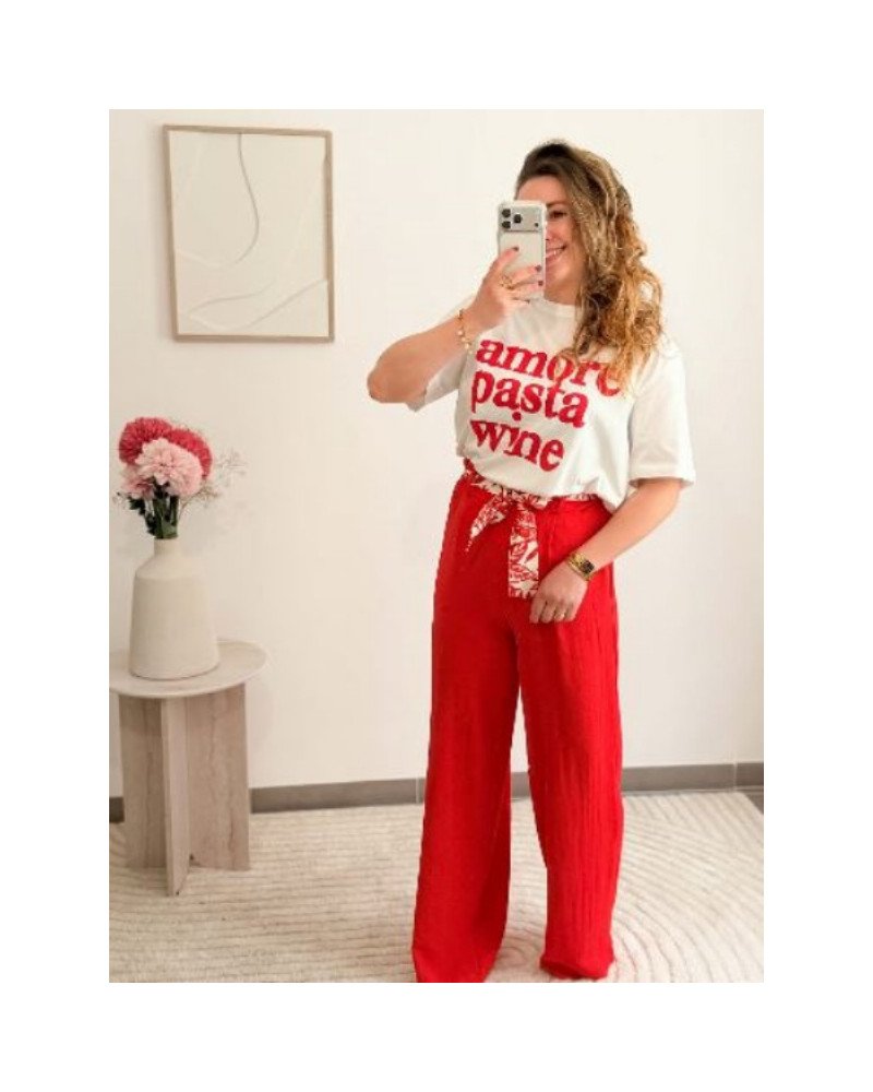 Pantalon fluide - Rouge