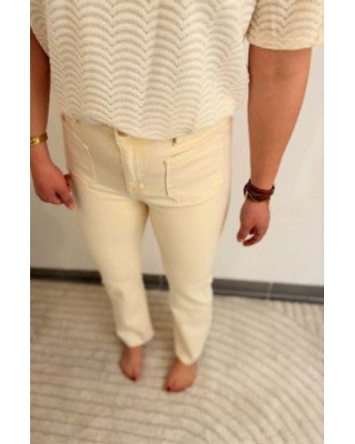 Jean flare - Jaune pastel