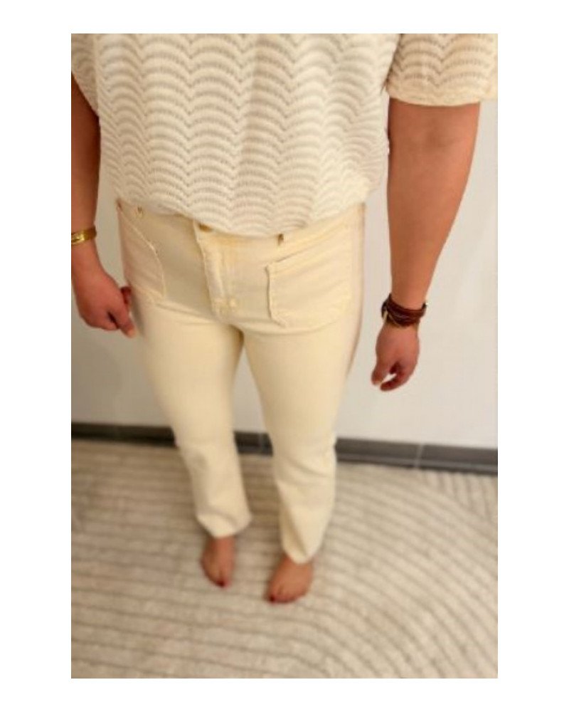 Jean flare - Jaune pastel