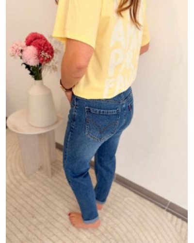 Jean mom denim foncé