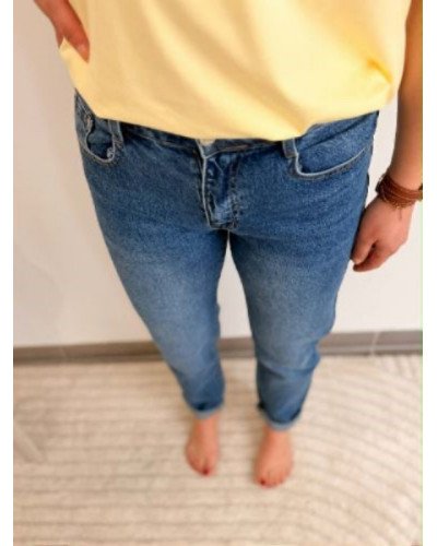 Jean mom denim foncé