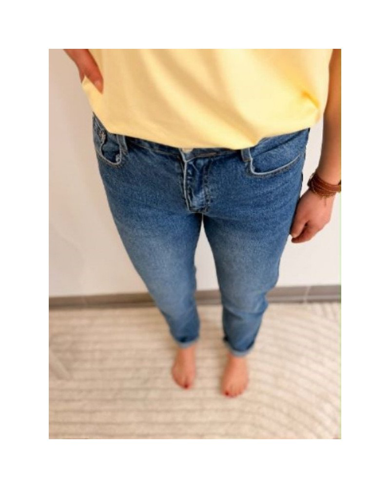 Jean mom denim foncé