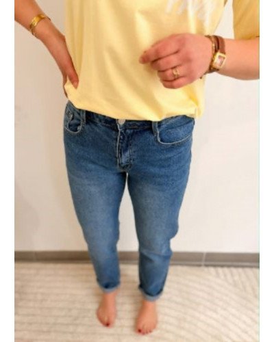 Jean mom denim foncé