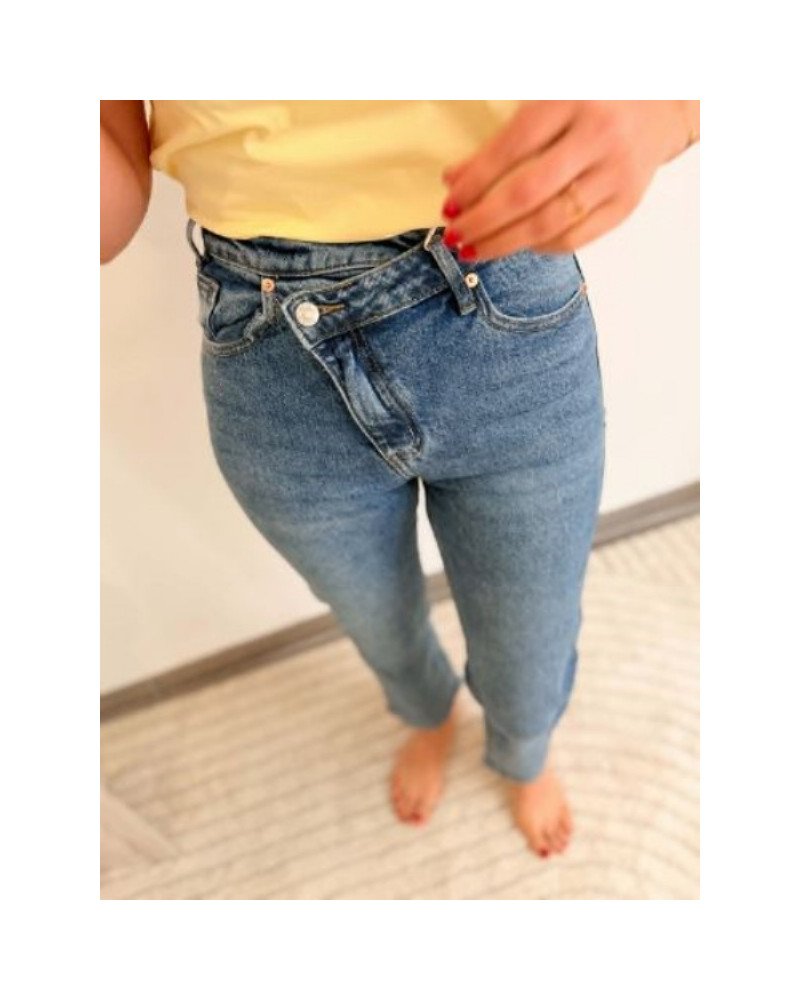 Jean denim à double boutons