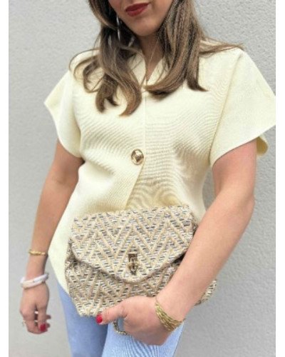 Top croisé jaune beurre