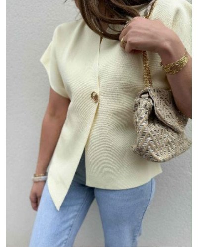 Top croisé jaune beurre