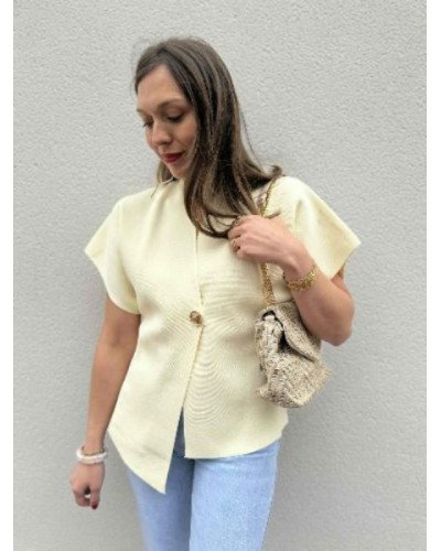 Top croisé jaune beurre