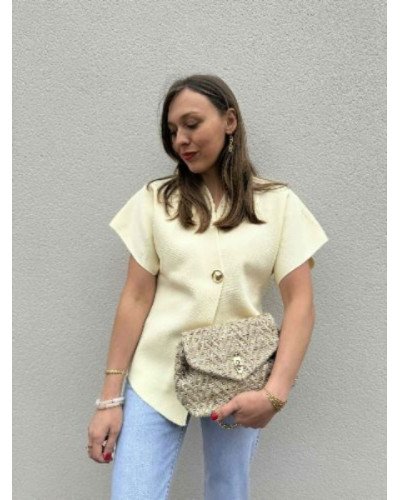 Top croisé jaune beurre